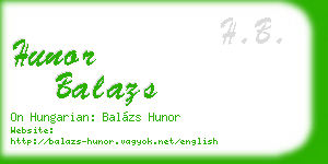 hunor balazs business card